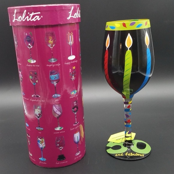 Lolita Other - Lolita Wine Glass 50th Birthday “50 & Fabulous”